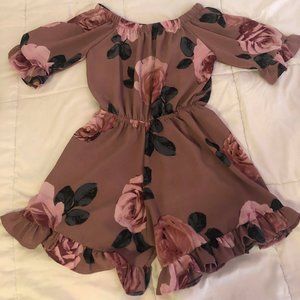 Cute Pink Floral Romper